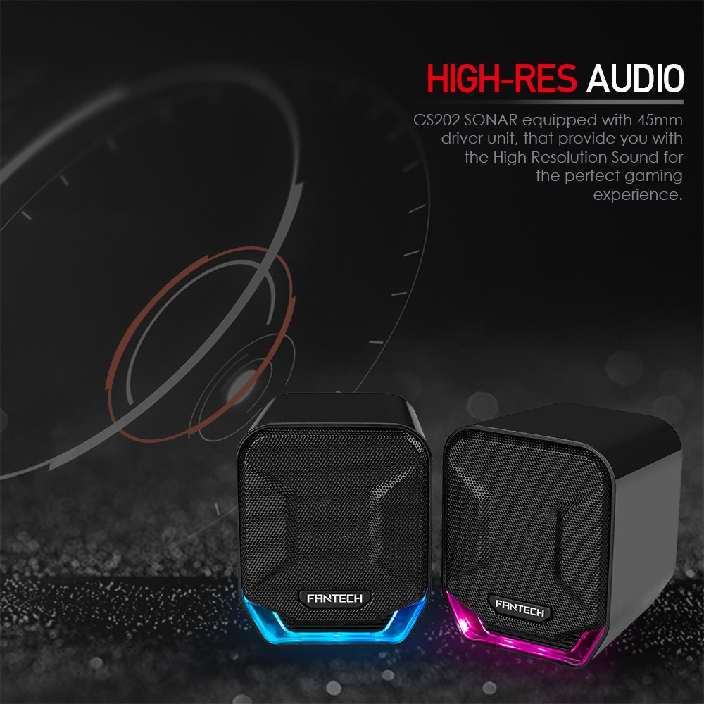 Loa vi tính Gaming siêu gọn nhẹ Fantech GS202 SONAR LED RGB Đẹp Mắt - Hàng phân phối chính hãng