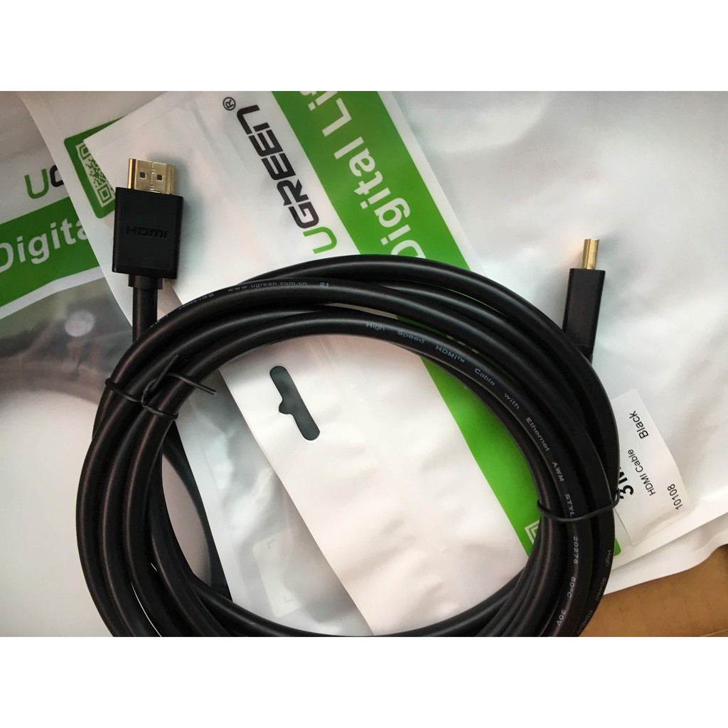 Cáp HDMI 3m UGREEN UG-10108 cao cấp hỗ trợ Ethernet 2K 4K 4D