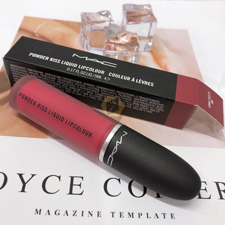 Som Kem Lì MAC 🚛 FREE SHIP🚛 Son Kem Lì MAC Powder Kiss Liquid Lipcolour 988 màu Hồng Cánh Hoa 5ml