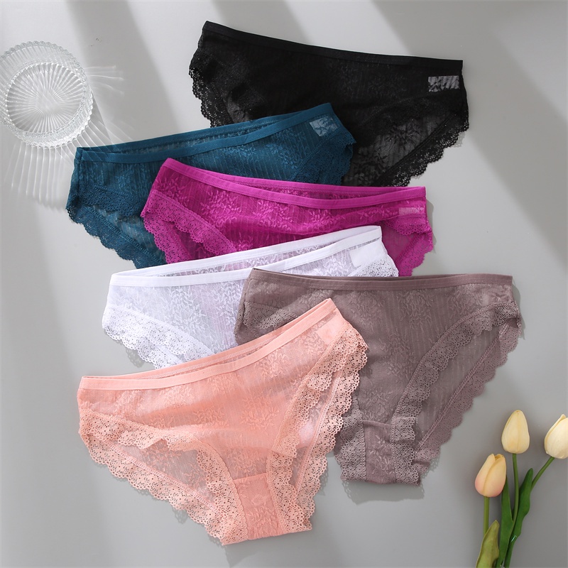 Cute Byte Bộ 3 Quần Lót Ren Hoa Lưng Thấp Quyến Rũ Dễ Thương Cho Nữ