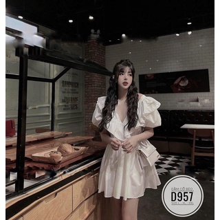 Bigsize Đầm cổ bèo D957