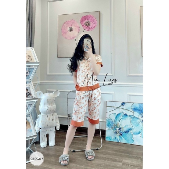 BỘ LỤA LỬNG HÌNH HOA PHỐI 3M VNXK CHO NỮ