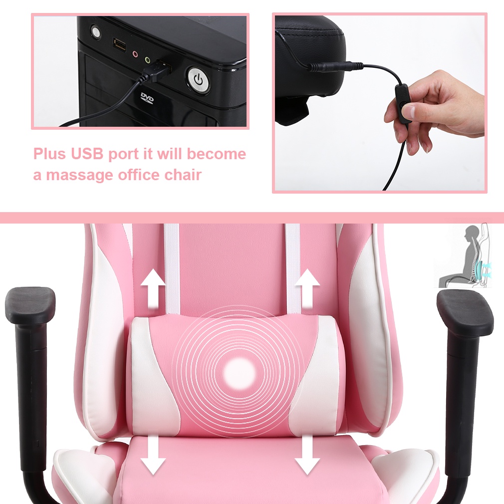 Ghế gaming MW7188 có đệm massage xuất khẩu mỹ thương hiệu MW FURNITURE