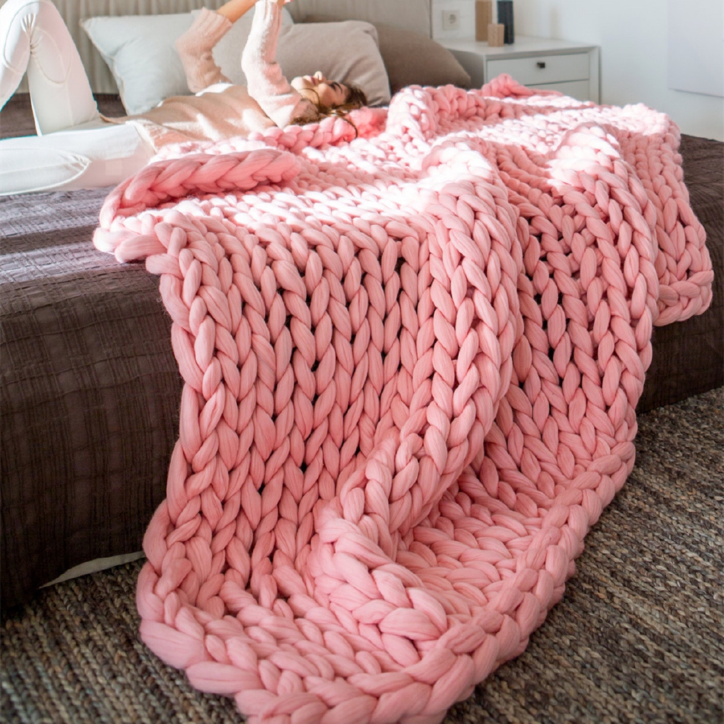 Mền đan len dày dặn giữ ấm xinh xắn chất lượng cao
