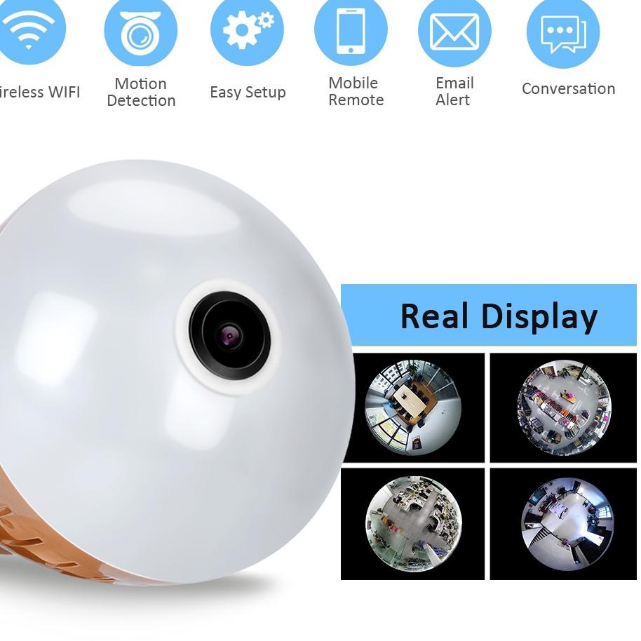 '➳ Camera an ninh V16A hd 1080p 360 độ kết nối WiFi hỗ trợ quay ban đêm