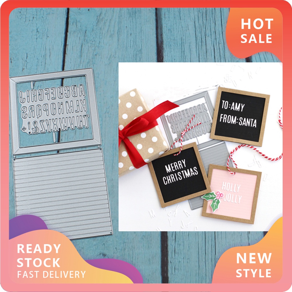 Khuôn cắt giấy làm từ kim loại hình bảng chữ cái trang trí Scrapbook