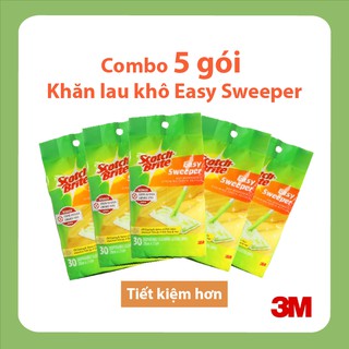 Combo 5 gói khăn lau khô siêu sạch Scotch Brite (30m/gói)tặng 1 gói