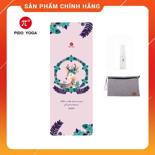 Thảm tập YOGA du lịch Pido gấp gọn bám dính chắc, chống trơn trượt - Tặng kèm túi đựng và chai xịt