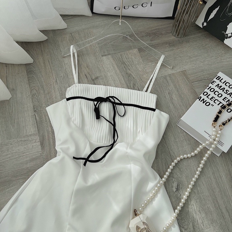 ĐẦM XOÈ 2S NGỰC XẾP LY CHẠY VIỀN NƠ