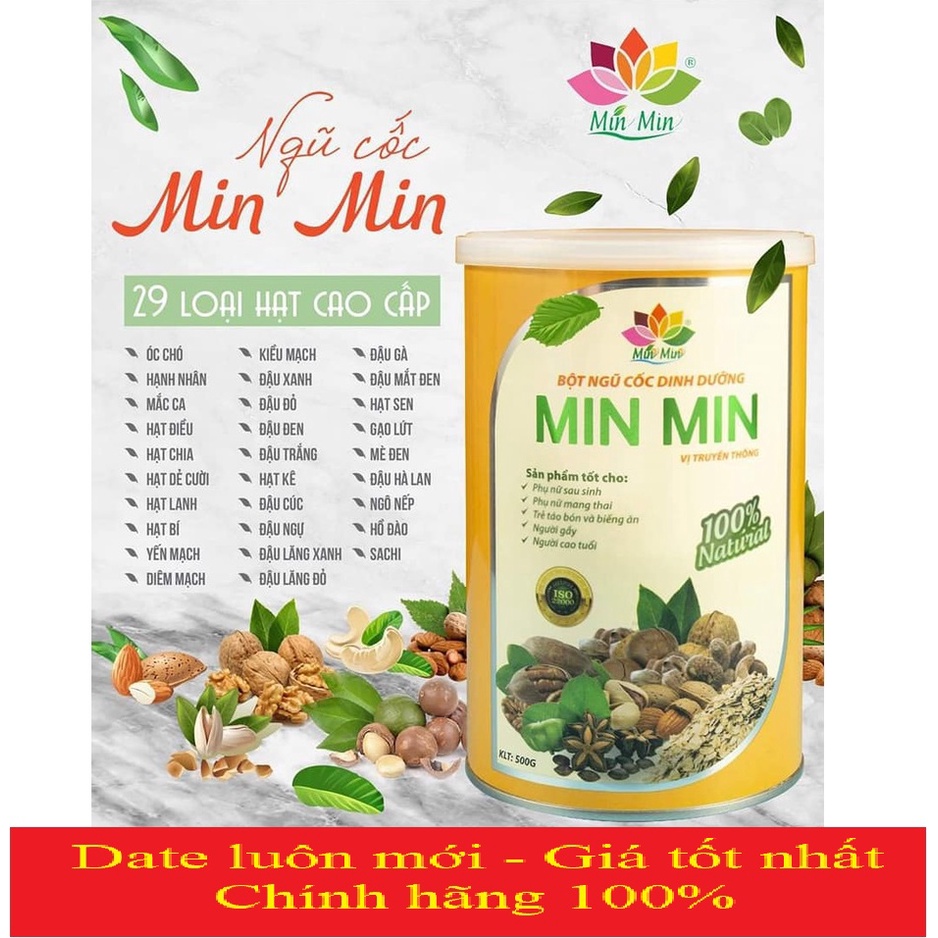 Ngũ Cốc Min Min _Dinh Dưỡng Cho Mẹ Bầu_Lợi Sữa Sau Sinh, Bột Ngũ Cốc Min Min Từ 29 Loại Hạt (hàng chính hãng)