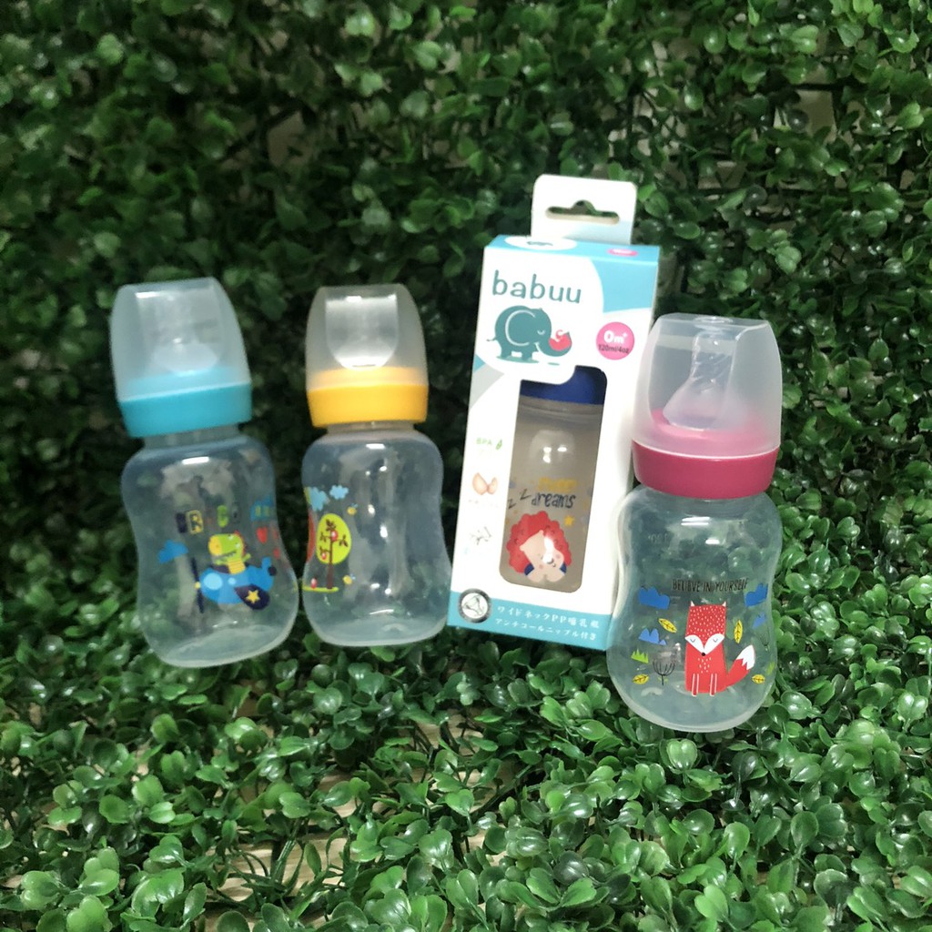 Bình sữa cổ chuẩn Babuu Baby Nhật Bản Loại 120ml &amp; 240ml cho bé