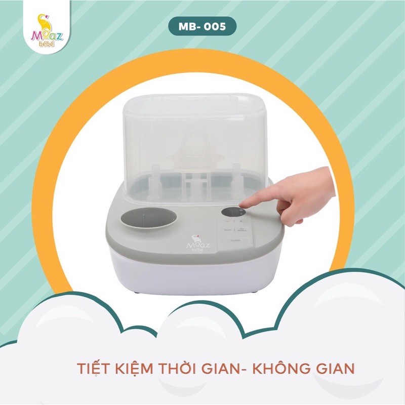 [Mã MKBC13 giảm 80k đơn 1 triệu] Máy Tiệt Trùng, Sấy Khô Và Hâm Bình sữa Moaz Bebe MB005