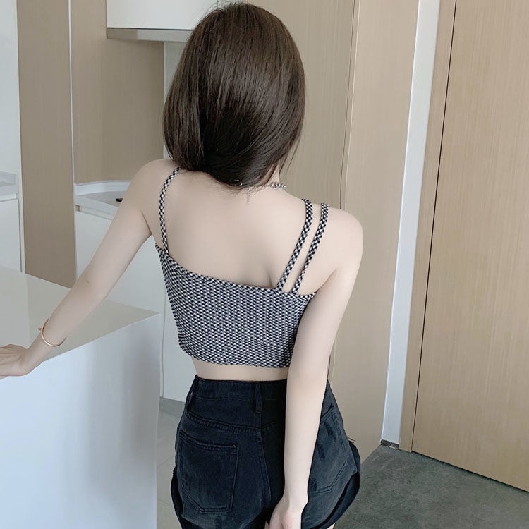 Áo Ống Ngắn Họa Tiết Kẻ Sọc Hình Tam Giác Thời Trang Mùa Hè Cho Nữ