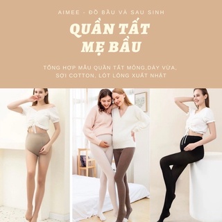 Quần tất bầu Thu Đông lót lông, Mỏng, Dày vừa Quần tất vải siêu dai chống xước co giãn, FREESIZE