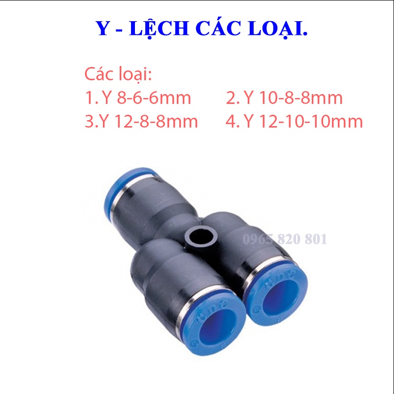 Cút chữ Y - lệch nối giảm ống 6,8,10,12MM