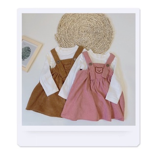 Set áo cotton da cá + yếm nhung tăm siêu xinh cho bé