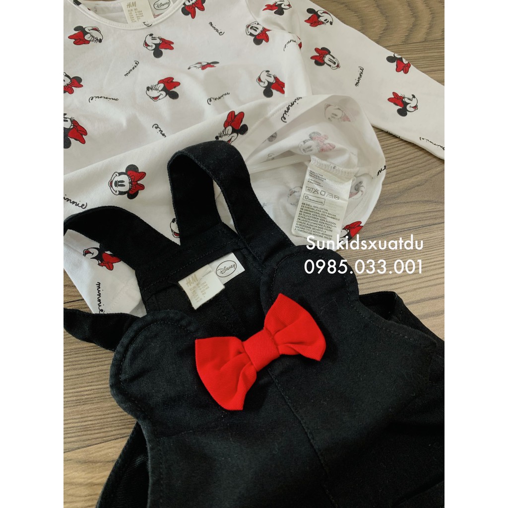 Set yếm Mickey đen nơ đỏ