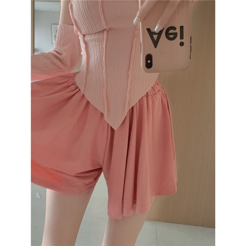 Set áo trễ vai + chân váy xòe Ulzzang