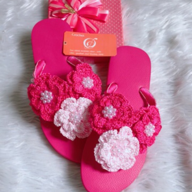 Dép kẹp hoa handmade