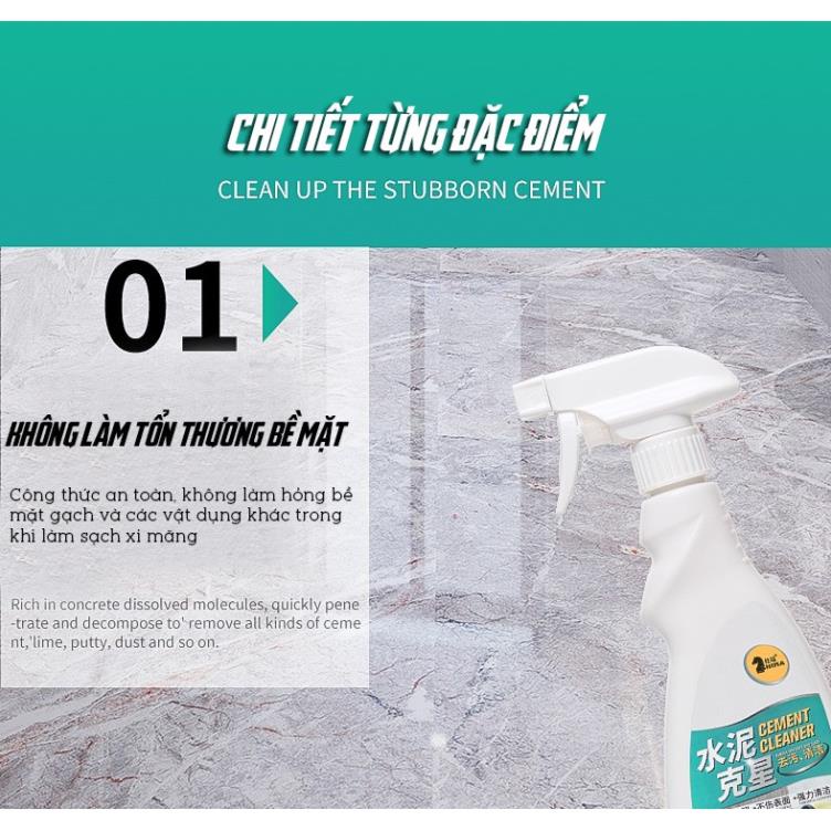 Dung Dịch Xịt Tẩy Xi Măng Trên Bề Mặt Tường Gạch, Sơn Xe Ô Tô Cao Cấp 300ml HANGNOIDIAGIARE88