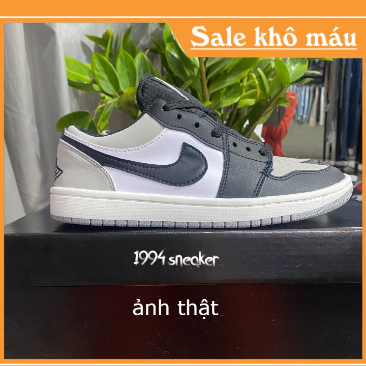 Giày jordan 1 cổ thấp❤️full bill + box❤️ jordan xám khói [ảnh thật + video] jordan đen xám Low shadow smoke Grey