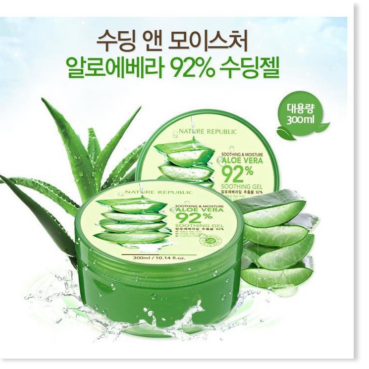 [Mã giảm giá] Gel Dưỡng Da Lô Hội Nature Republic Soothing & Moisture Aloe Vera 92% Soothing Gel 300ml