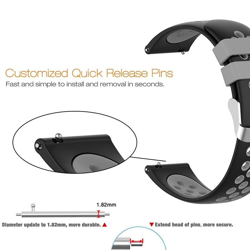 Dây Đeo Silicon Hai Màu Thay Thế Cho Đồng Hồ Thông Minh Realme Watch S & Realme Watch S Pro 22mm