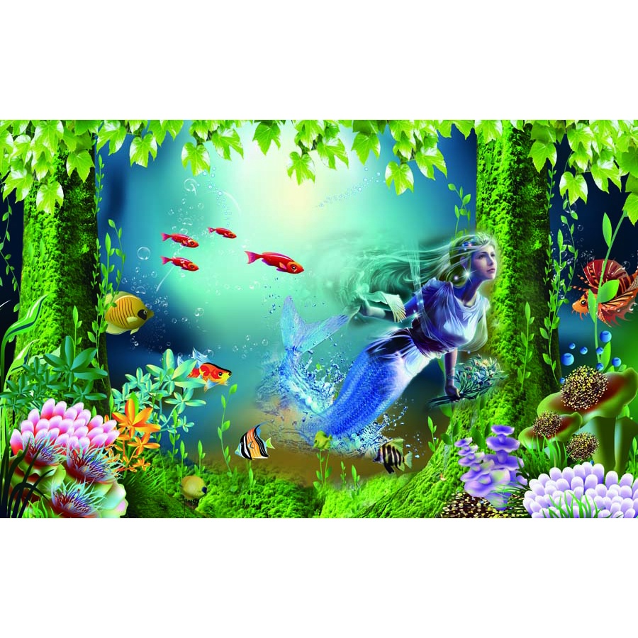 Tranh Dán Tường Họa Tiết Thế Giới Đại Dương 3D Hót Nhất, được ưa chuộng nhất hiện nay