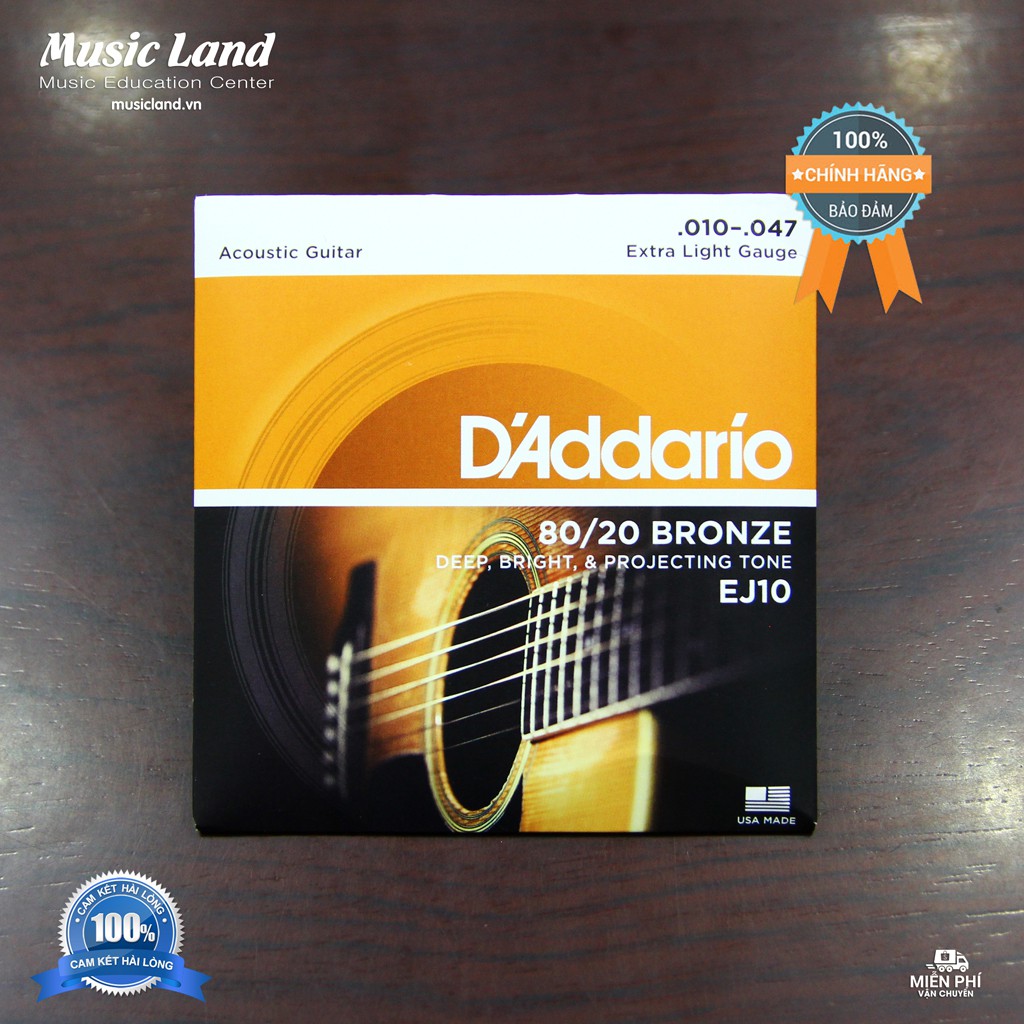 Dây đàn Guitar Acoustic D'Addario EJ10