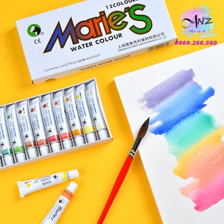 Màu nước dạng tuýp 9ml/12ml Marie's (set 12/18/24/36 màu)