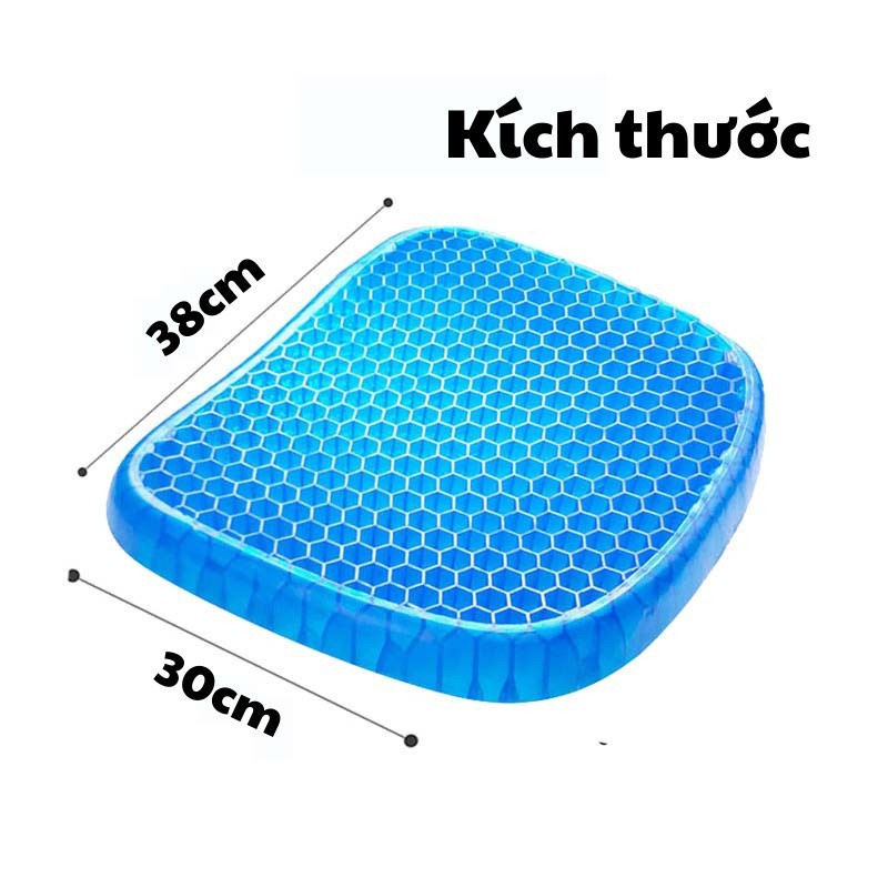 Đệm Ngồi 3D 2 Lớp Thoáng Khí - Đệm Gel Tổ Ong Đàn Hồi Lót Ghế - Chống Đau Mỏi Lưng Tạo Cảm Giác Thoải Mái