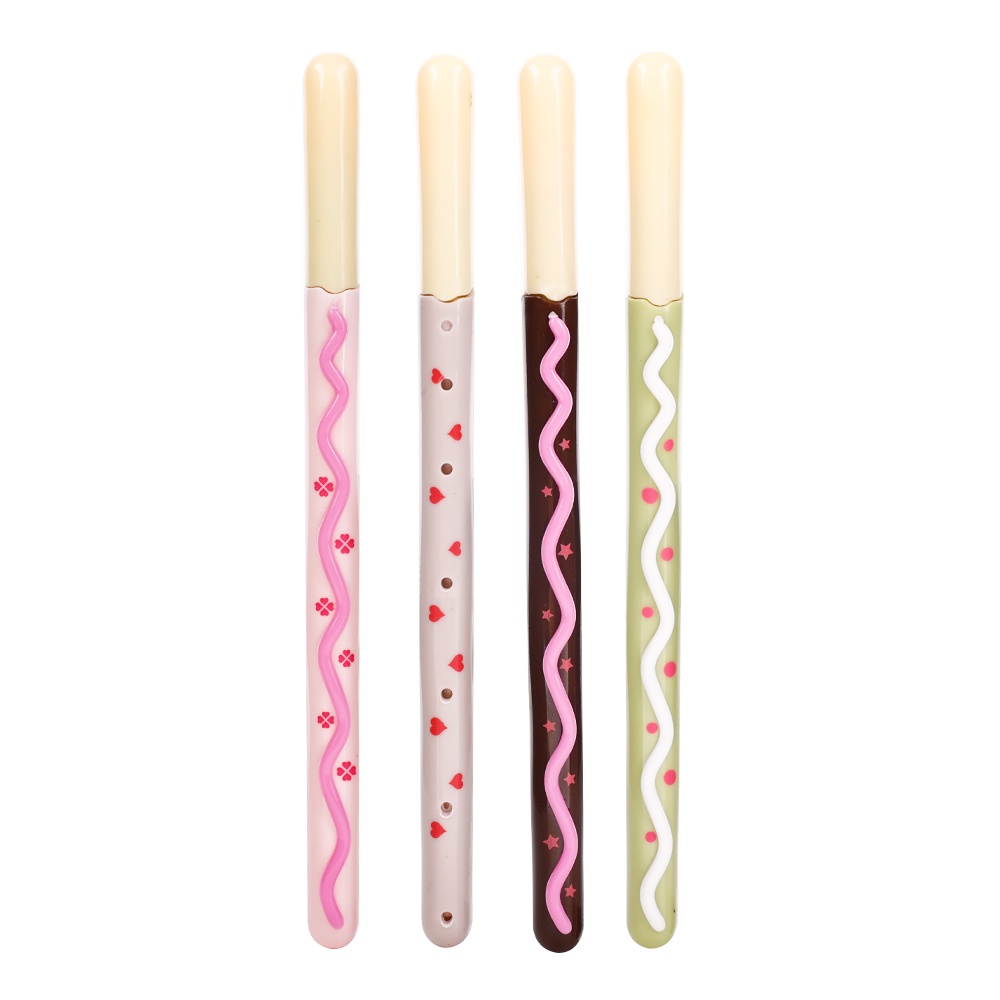 Bút Bi Mực Đen Ngòi 0.38mm Thiết Kế Hình Bánh Quy Xinh Xắn