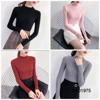 Áo len cổ 3 phân tay dài