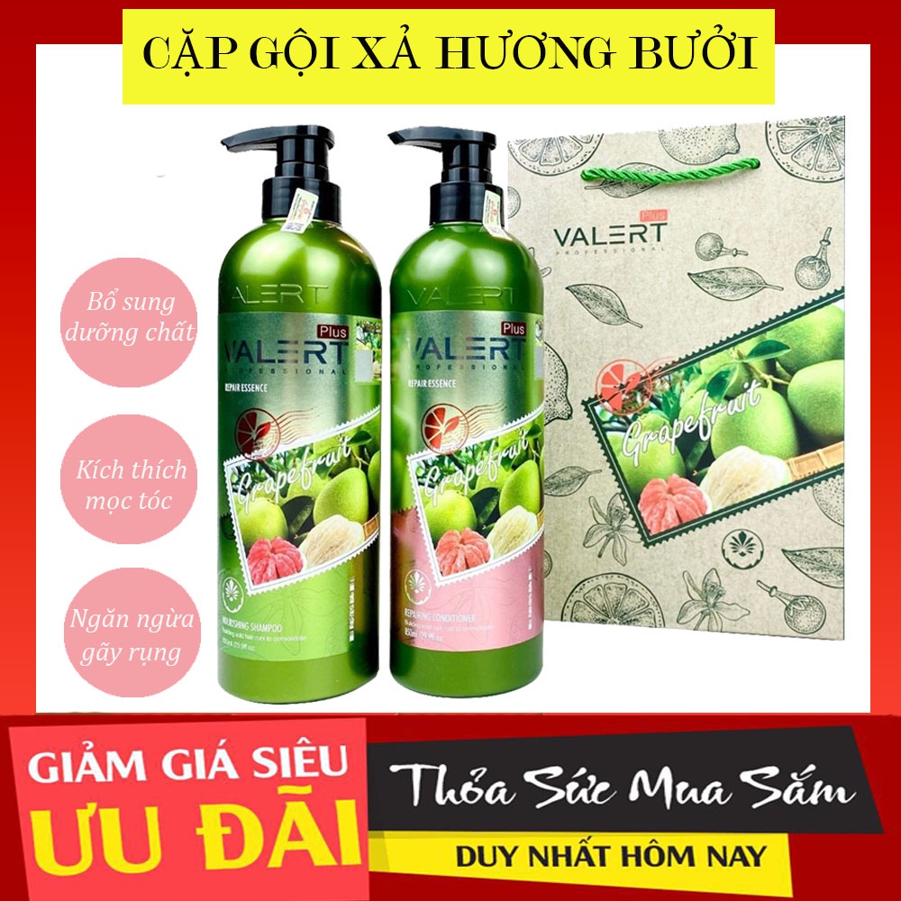 Cặp Gội Xả/Dầu Cặp Bưởi - Dưỡng Tóc, Chống Rụng Tóc, Kích Thích Mọc Tóc, Phục Hồi Hư Tổn, 850ML