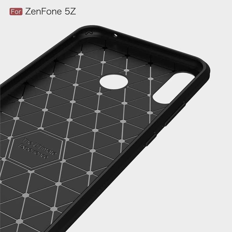 Ốp điện thoại TPU mềm kết cấu sợi carbon bề mặt nhám cho ASUS ZenFone 5Z ZS620KL ZE620KL M1 ZB555KL ZB601KL