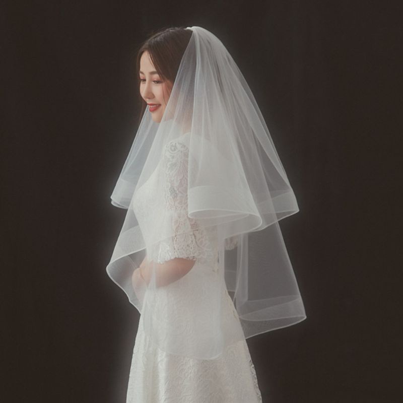 Mạng Che Mặt Bằng Vải Tuyn Nhiều Lớp Cho Cô Dâu