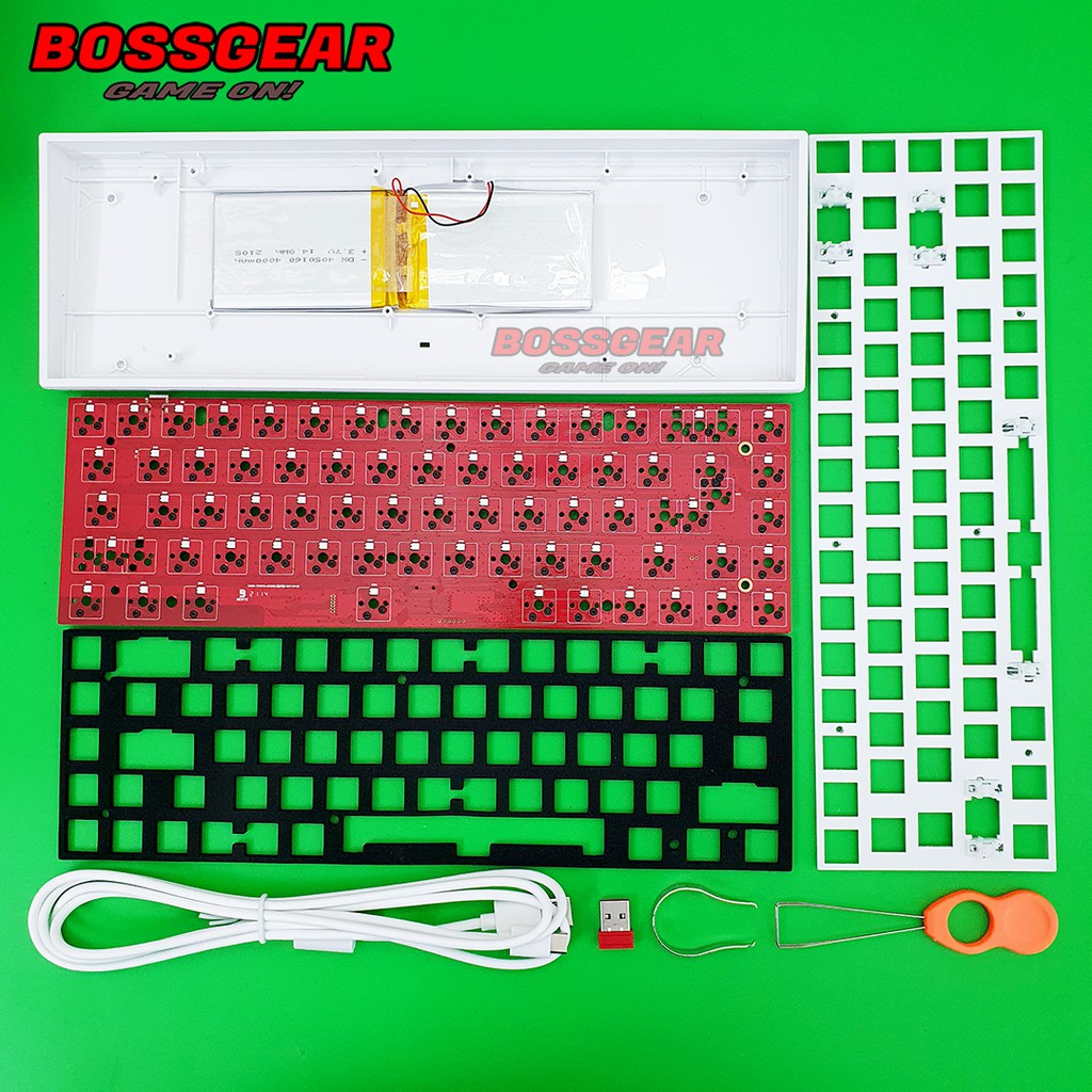 Bộ KIT DIY F68 RGB 3 chuẩn kết nối type-c 2.4G Bluetooth 5.0 Hotswap 5 pin có mút tiêu âm Pin 4000Mah