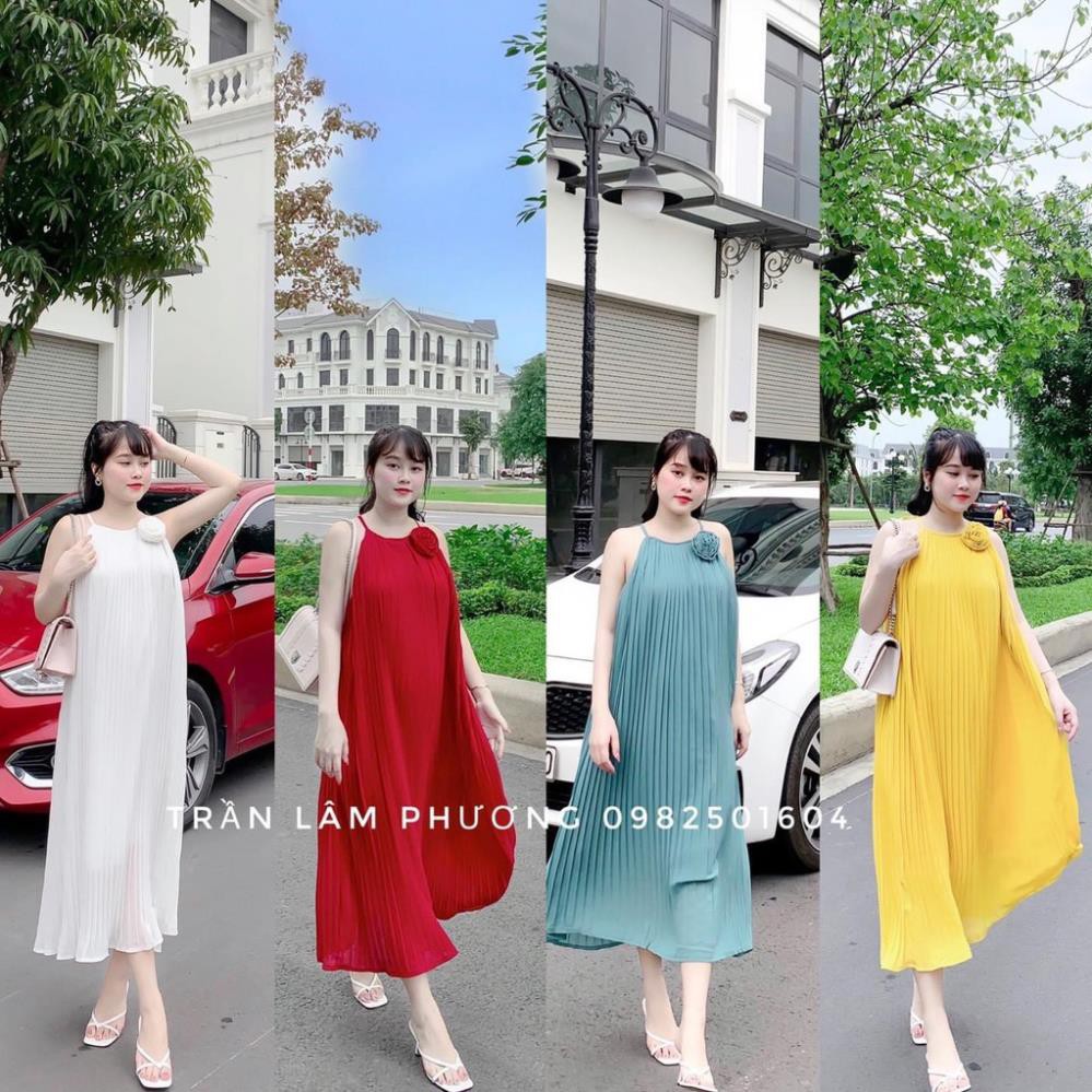 Váy Hai Dây Đầm Maxi Dập Mẫu Xinh 2021 Hàng Loại 1