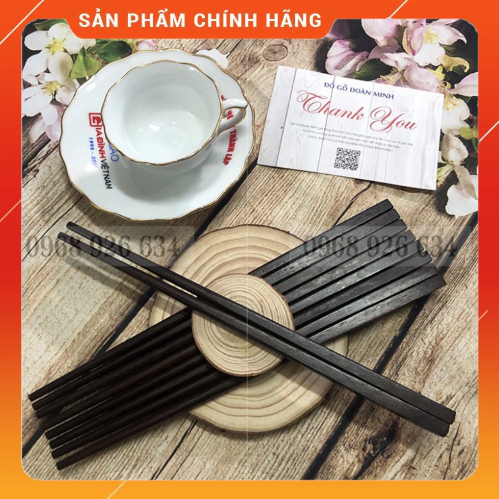 Bộ 10 đôi đũa trắc ăn cơm 💥FREESHIP💥Đũa gỗ CAO CẤP - Đũa gỗ Trắc chống trơn, chống mốc, bền màu