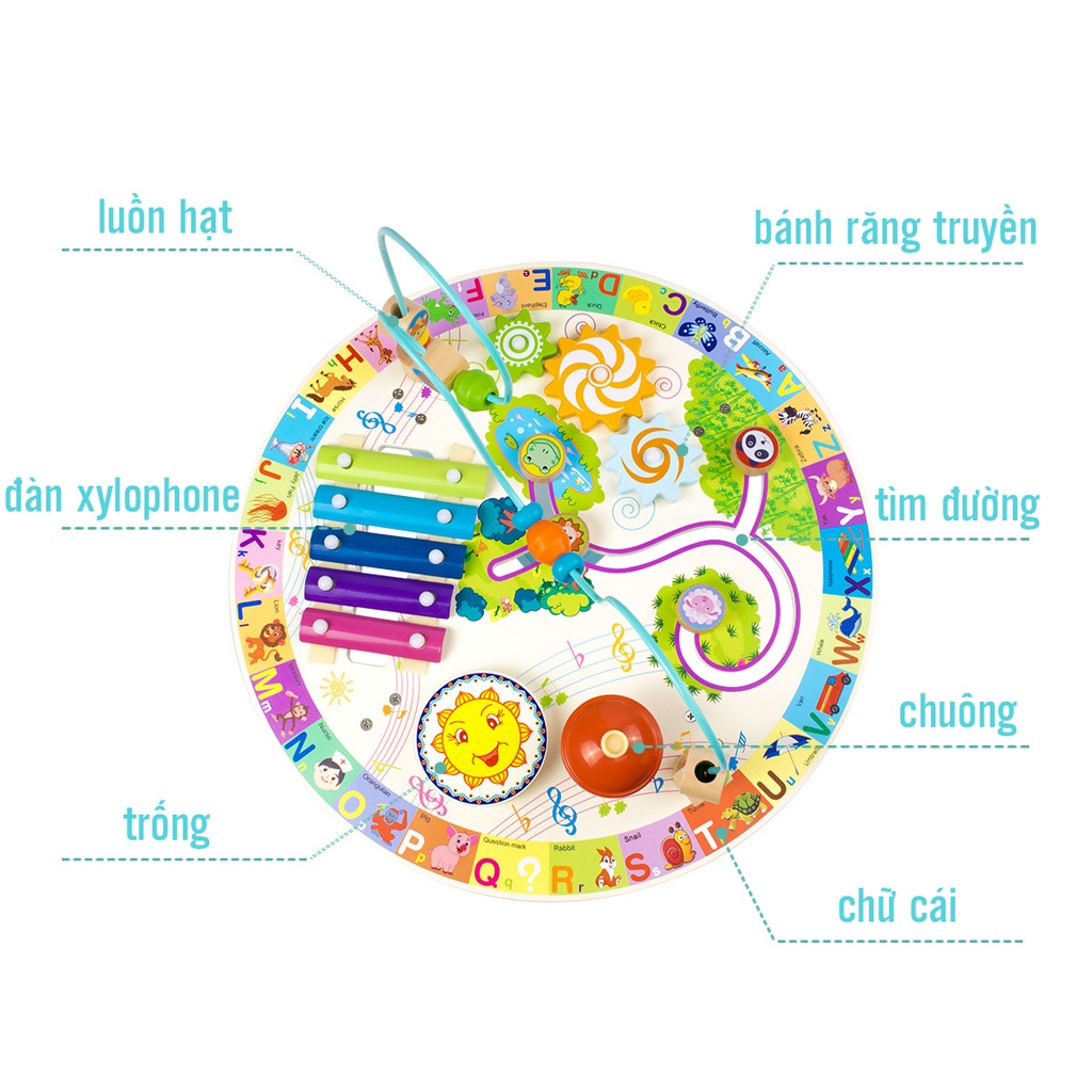 Busy Board Bảng Bận Rộn bằng gỗ, Đồ Chơi Cho Bé 1 Tuổi phát triển kỹ năng S-Kids