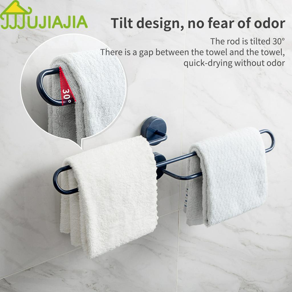 Giá Treo Khăn JUJIAJIA Với Hai Thanh Ngàm Gắn Tường Không Cần Đóng Đinh Cho Phòng Tắm