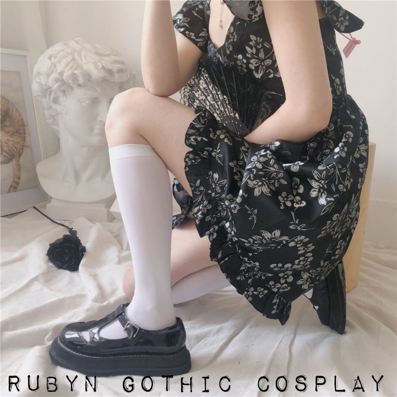 🍁 Tất trơn trắng, đen phong cách lolita cosplay học sinh Nhật Bản ( hàng quảng châu )