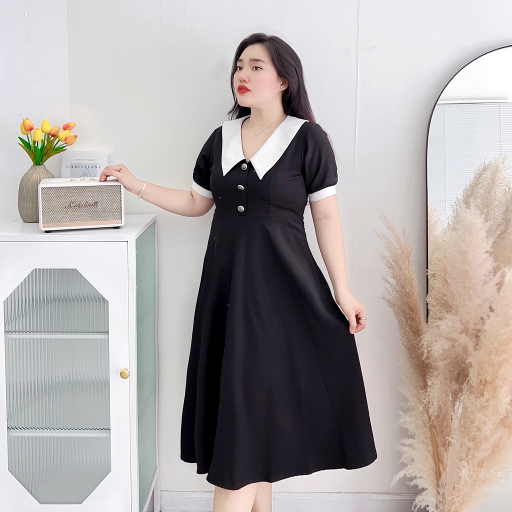 Đầm cố sơ mi dáng dài bigsize CHIAN0001
