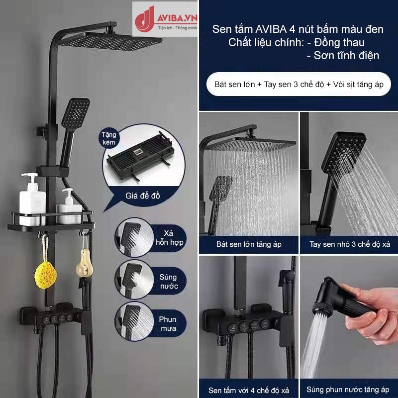 Bộ Vòi Sen Cây Đứng Nóng Lạnh Thông Minh Cho Nhà Tắm Bằng Đồng Cao Cấp Mới Tiện Dụng ( Hàng Xước Nhẹ)