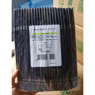 Ống hút cong đen phi 6 ( 250 ống)