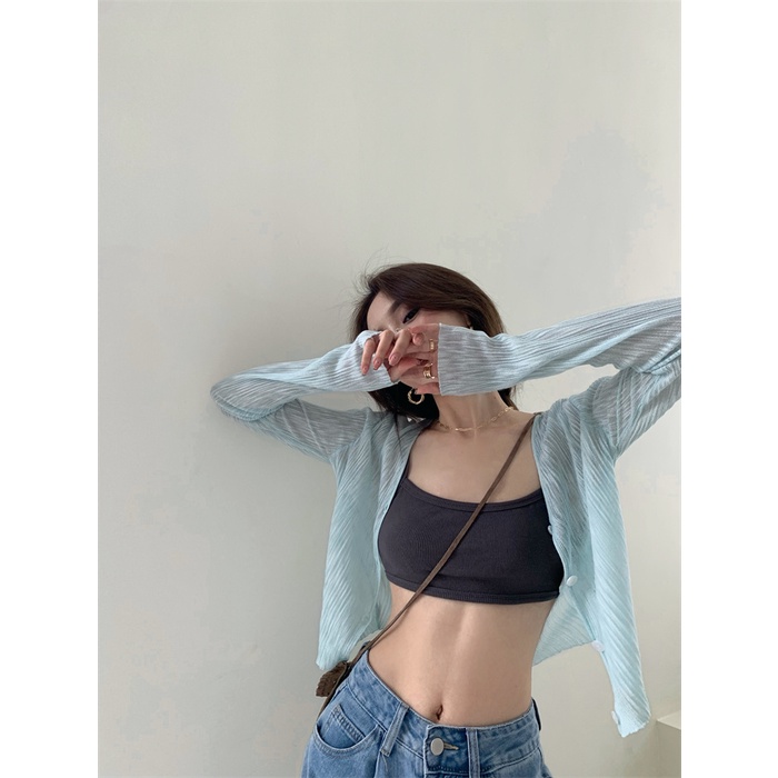 Áo Cardigan Dệt Kim Mỏng Cổ Chữ V Thời Trang Hàn Quốc