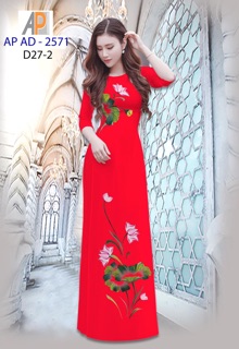 Vải áo dài in hoa sen đẹp