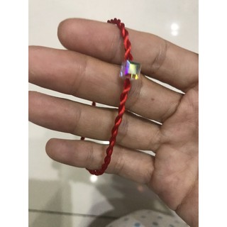 Vòng tay chỉ đỏ mix pha lê cao cấp hạt vuông