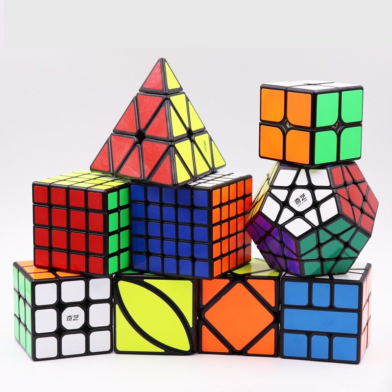 Bộ Sưu Tập Khối Rubik 2x2 3x3 4x4 5x5 Tam Giác Biến thể Viền đen cao cấp QiYi-Chính Hãng