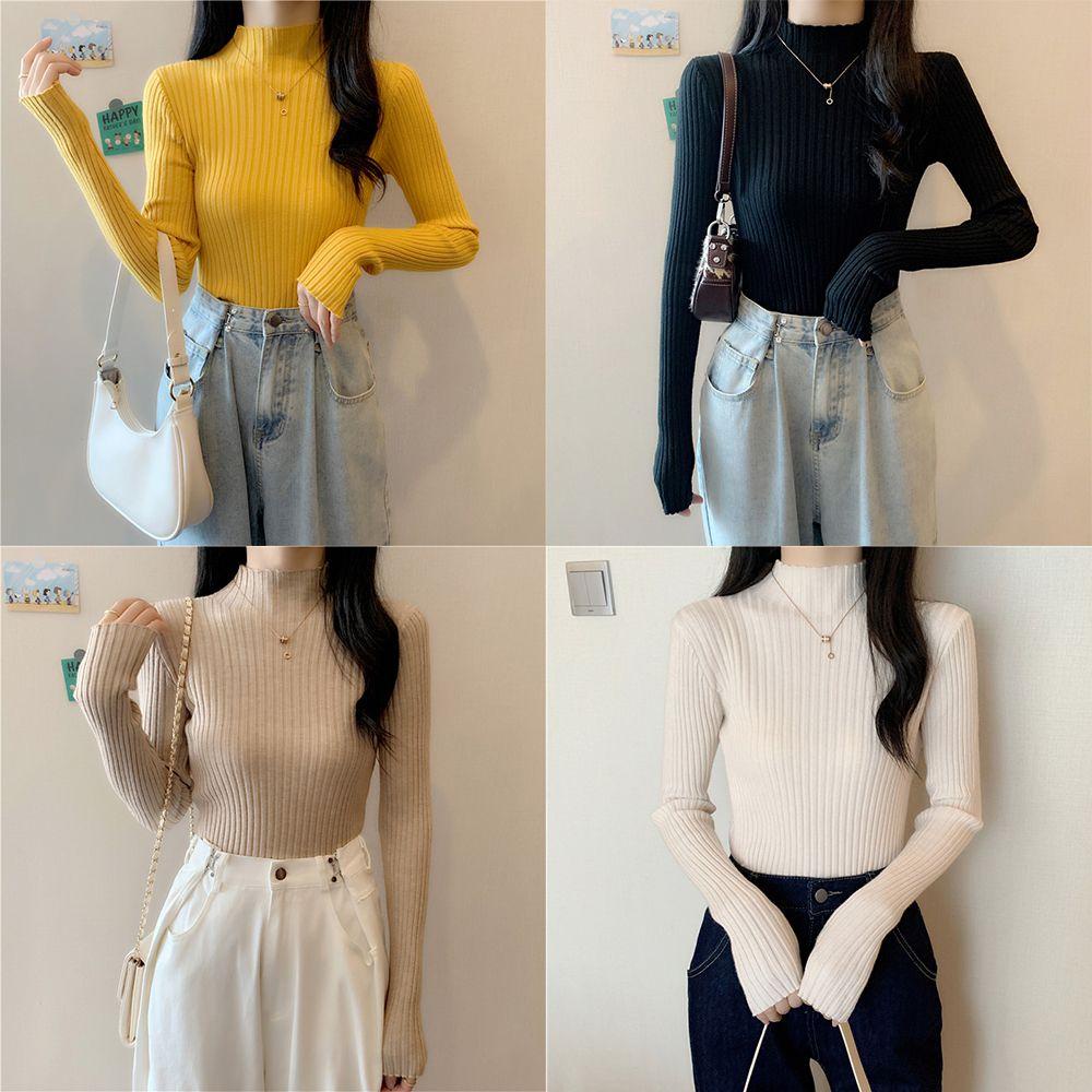 Áo Sweater Dệt Kim Chui Đầu Tay Dài Thời Trang Thu Đông Ấm Áp